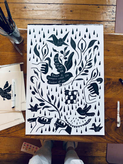 Freedom Flight Original Drawing A2