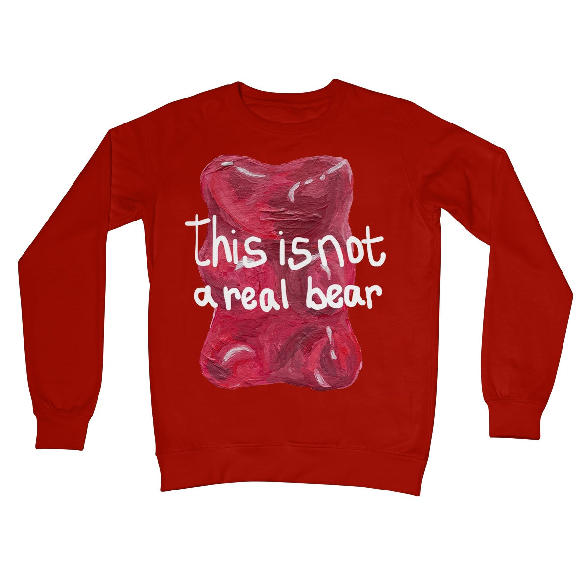 this is not a real bear Crew Neck Sweatshirt